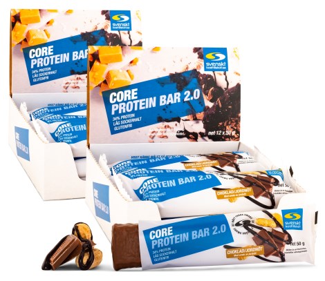 Miniatyrbild Core Protein Bar 2.0, Choklad/Jordn�t, 24-pack