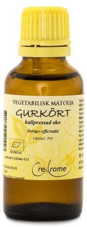 Miniatyrbild Crearome Kallpressad Gurkrtsolja EKO, 30 ml