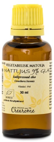Miniatyrbild Crearome Kallpressad Nattljusolja, 30 ml