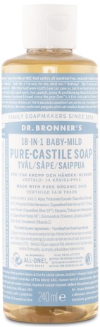 Miniatyrbild Dr Bronner Pure Castile Liquid Soap Baby Unscented, 240 ml