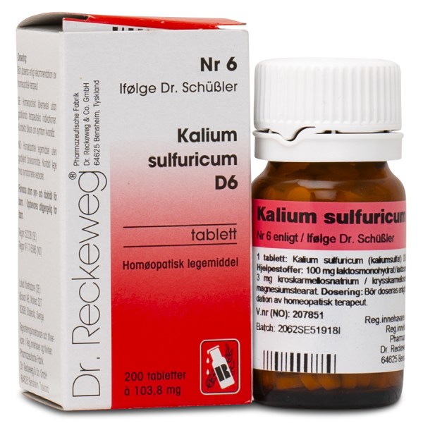 Dr. Reckeweg Cellsalt nr 6 Kalium sulfuricum D6, 200 tabl