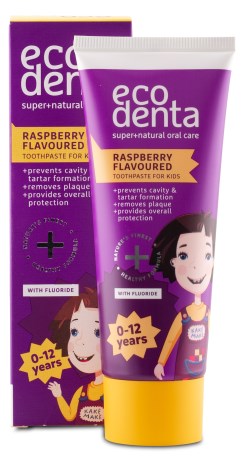 Miniatyrbild Ecodenta Green Line Toothpaste For Kids, Raspberry, 75 ml