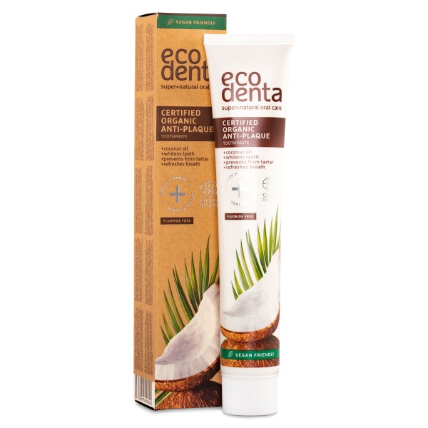 Ecodenta Organic Line Anti-plaque Toothpaste, Cocconut oil & zinc, 75 ml