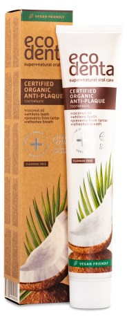 Miniatyrbild Ecodenta Organic Line Anti-plaque Toothpaste, Cocconut oil & zinc, 75 ml