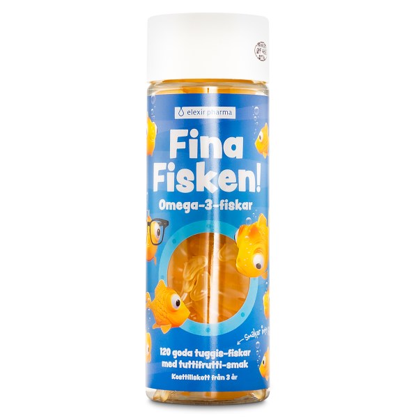 Elexir Pharma Fina Fisken, Tutti frutti, 120 tuggkapslar