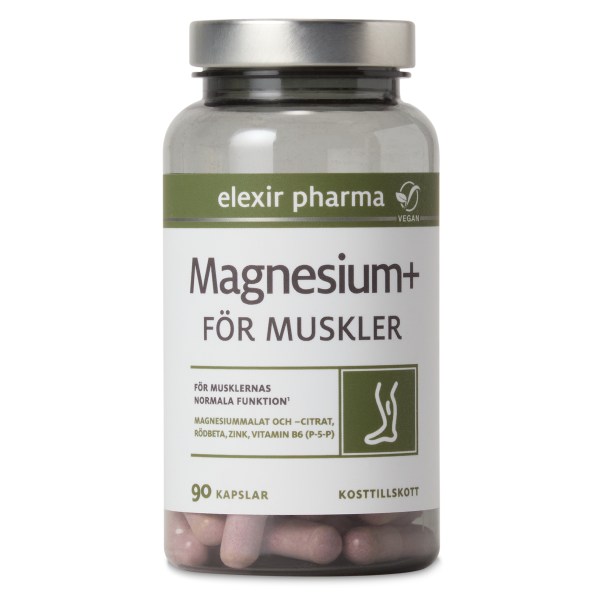 Elexir Pharma Magnesium+ För muskler, 90 kaps
