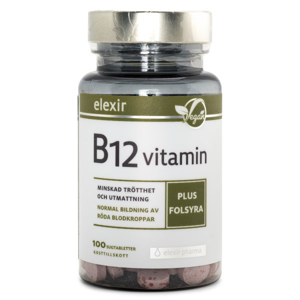 Elexir Pharma Vitamin B-12 Vegansk 100 Sugtablett