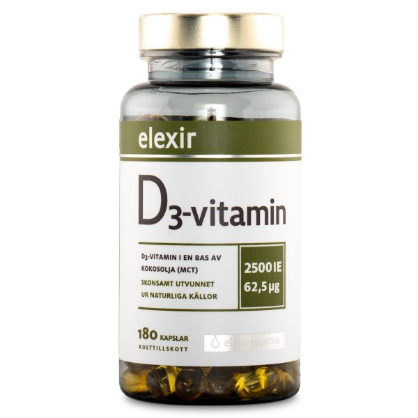 Elexir Pharma Vitamin D3 180 kaps Elexir Pharma Vitamin D3 180 kaps
