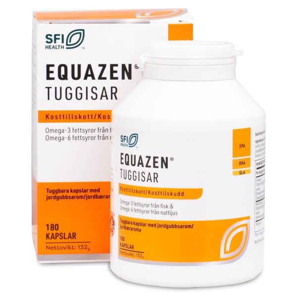 Equazen Tuggisar med Jordgubbssmak, 180 kaps