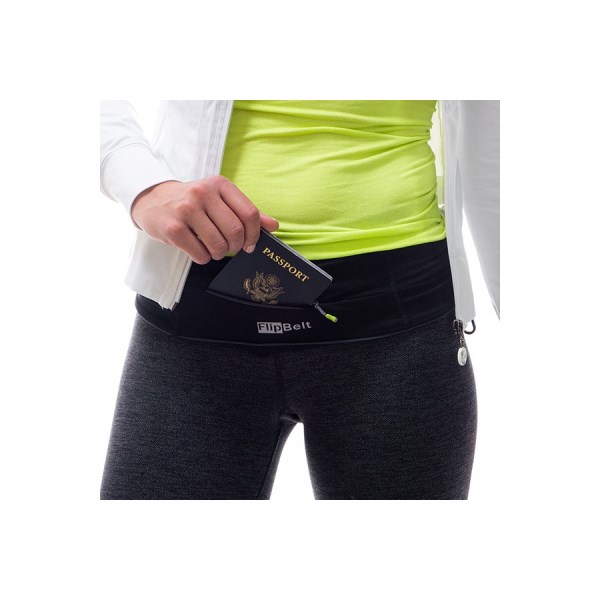 FlipBelt Zipper Belt, XL, Black
