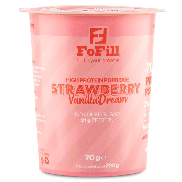 FoFill Meal Proteingröt, Strawberry Vanilla, 70 g