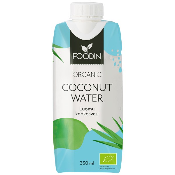 Foodin Coconut Water Organic, Natural, 330 ml