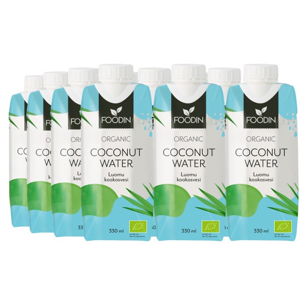 Foodin Coconut Water Organic, Natural, 12-pack