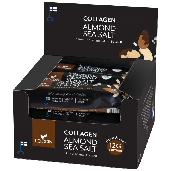 Foodin Collagen Protein Bar, Almond Sea Salt, 12-pack
