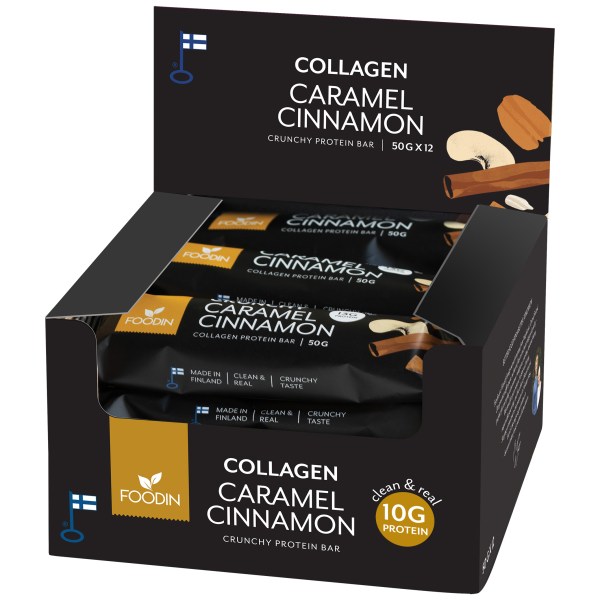 Foodin Collagen Protein Bar, Caramel Cinnamon, 12-pack