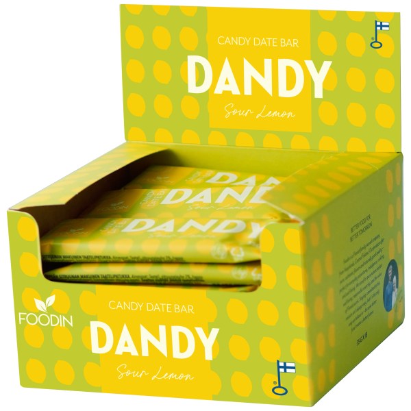 Foodin Dandy Candy Date Bar, Sour Lemon, 18-pack