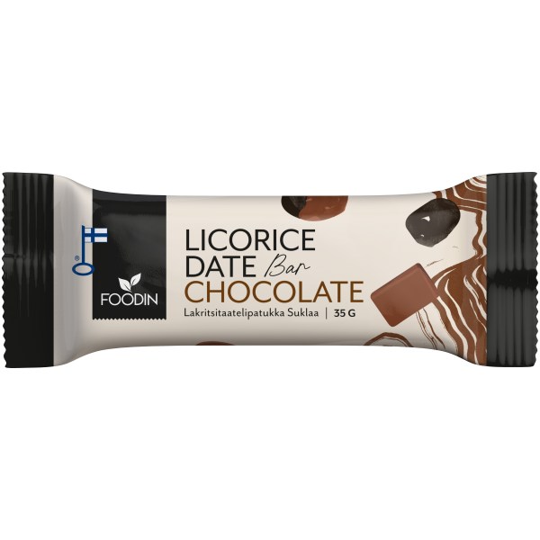 Foodin Licorice Date Bar, Chocolate, 35 g
