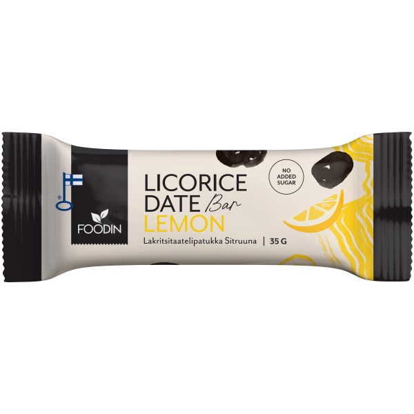 Foodin Licorice Date Bar, Lemon, 35 g