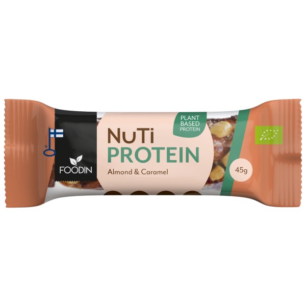 Foodin NUTI Protein Bar Organic, Almond & Caramel, 45 g