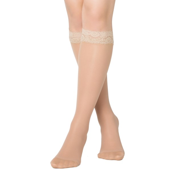 Funq Wear Lace Kompressionsstrumpor Nylon 15-18 mm, 38-39, Naturally Nude