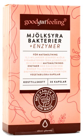 Miniatyrbild Good Gut Feeling Mj�lksyrabakterier + Enzymer, 30 kaps