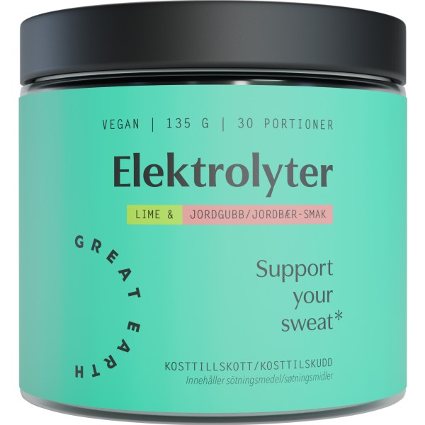 Great Earth Elektrolyter, Jordgubb / Lime, 150 g