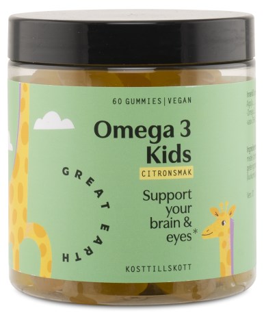 Miniatyrbild Great Earth Omega 3 Kids, Citron, 60 Gummies