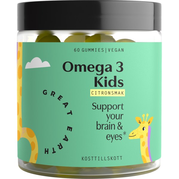 Great Earth Omega 3 Kids, Citron, 60 Gummies