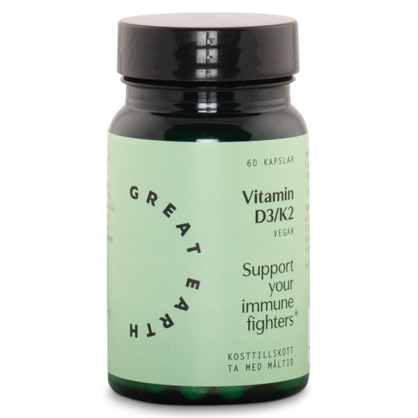 Great Earth Vitamin D3/K2, 60 kaps