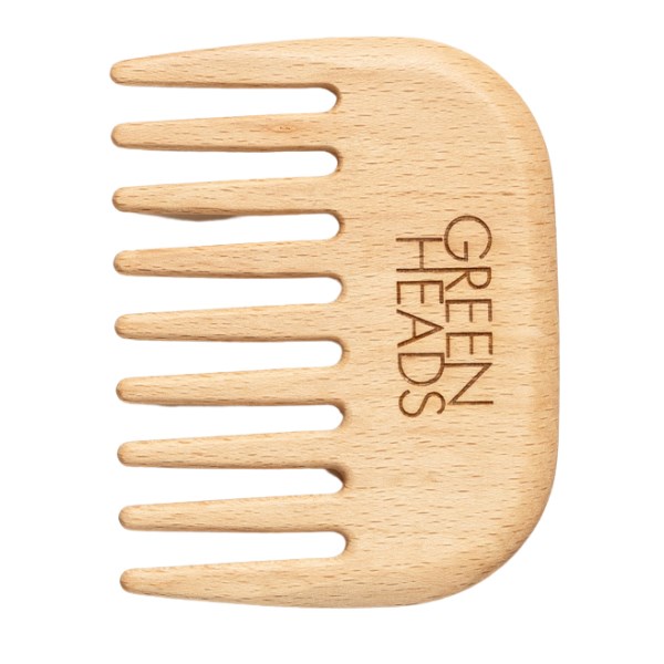 Green Heads Wide Wooden Comb