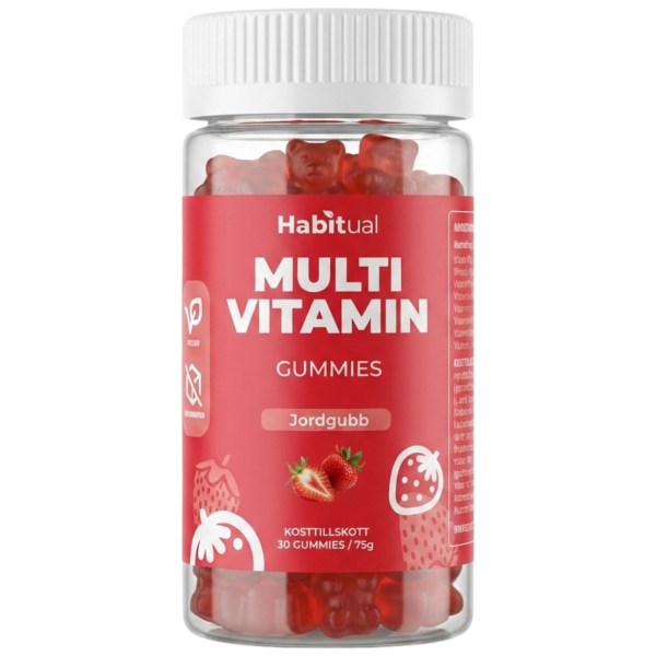 Habitual Kids Multivitamin, Jordgubb, 30 Gummies
