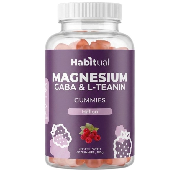 Habitual Magnesium Gaba & L-teanin Gummies, Hallon, 60 Gummies