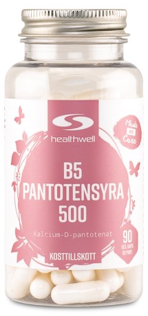 Miniatyrbild Healthwell B5 Pantotensyra 500, 90 kaps