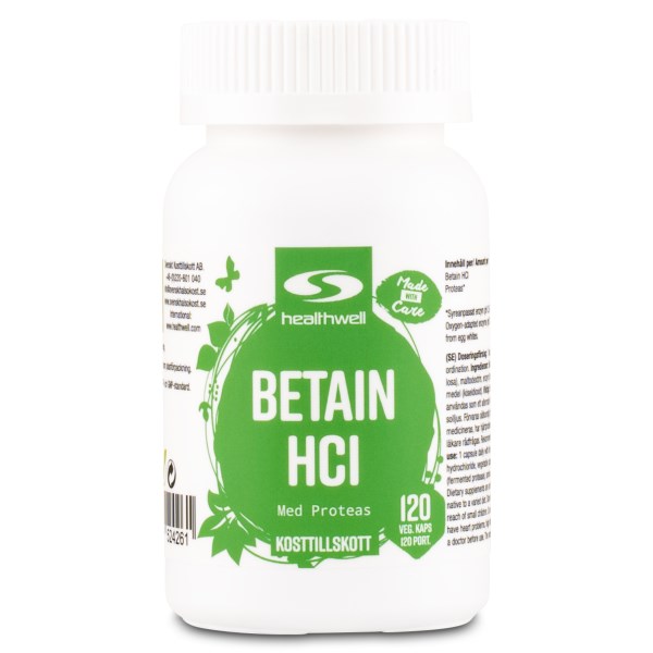 Healthwell Betain HCL, 120 kaps