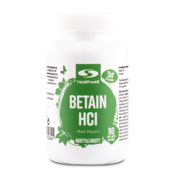 Healthwell Betain HCL, 90 kaps