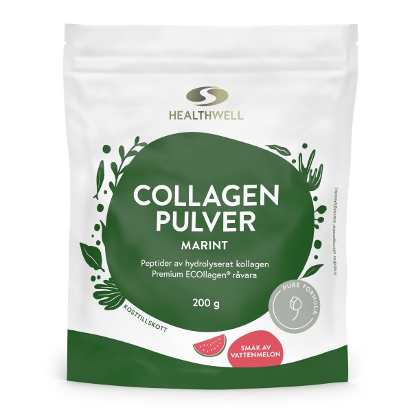 Healthwell Collagen Pulver Marint, Vattenmelon, 200 g