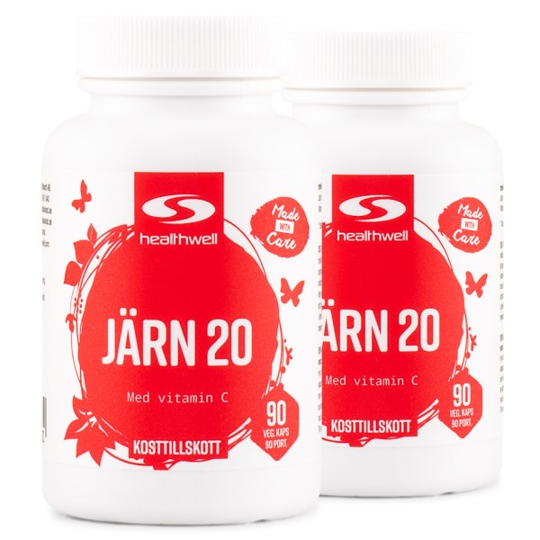 Healthwell Järn 20, 180 kaps