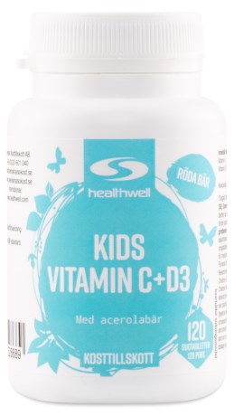 Miniatyrbild Healthwell Kids Vitamin C+D3, 120 tuggtabletter