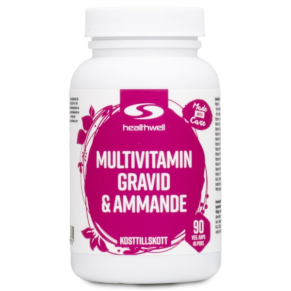 Healthwell Multivitamin Gravid & Ammande, 90 kaps