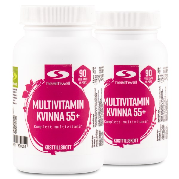 Healthwell Multivitamin Kvinna 55+, 180 kaps
