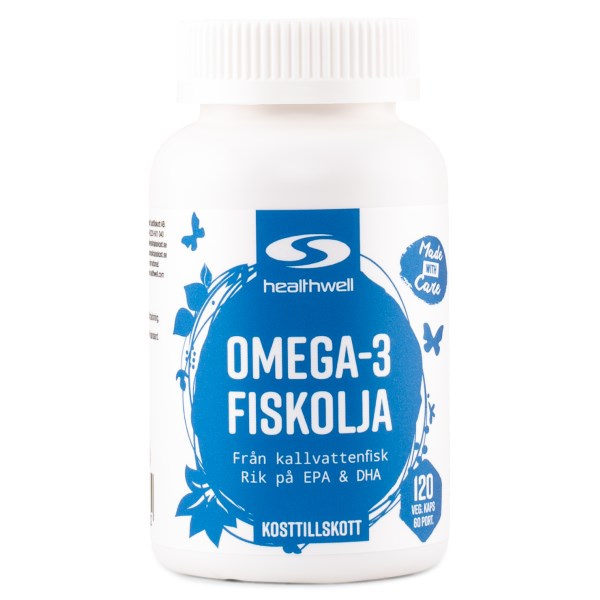 Healthwell Omega-3 Fiskolja, 120 kaps