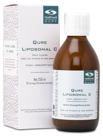Miniatyrbild Healthwell QURE Liposomal C, Fruktsmak, 250 ml