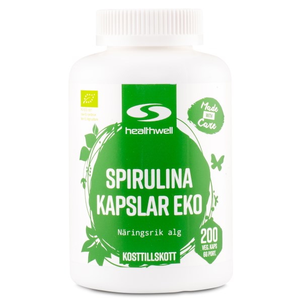 Healthwell Spirulina Kapslar EKO, 200 kaps
