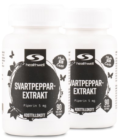 Miniatyrbild Healthwell Svartpeppar Extrakt, 180 kaps
