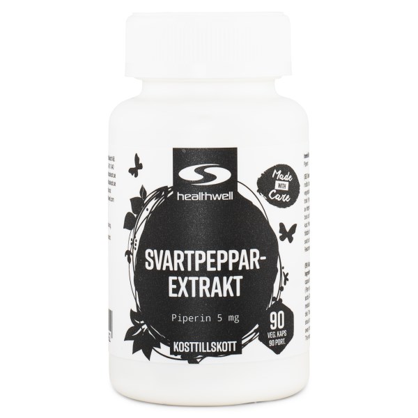 Healthwell Svartpepparextrakt Piperin 90 kaps