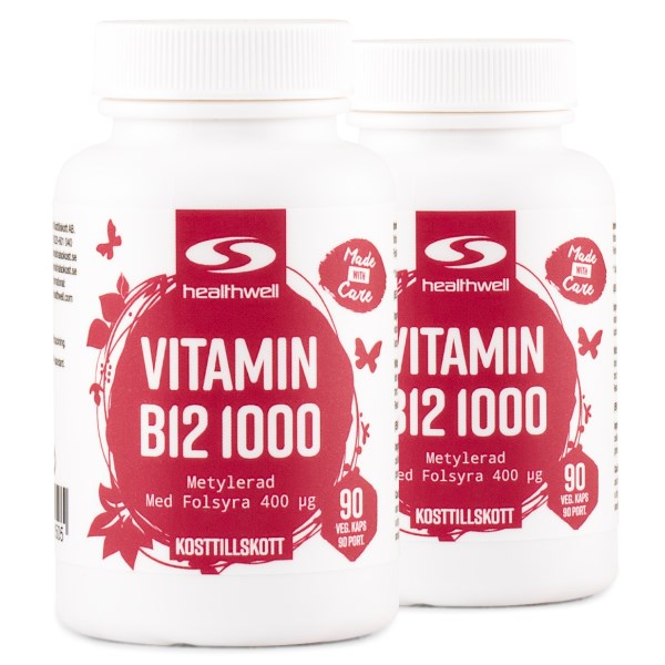 Healthwell Vitamin B12 1000 Metylerad, 180 kaps
