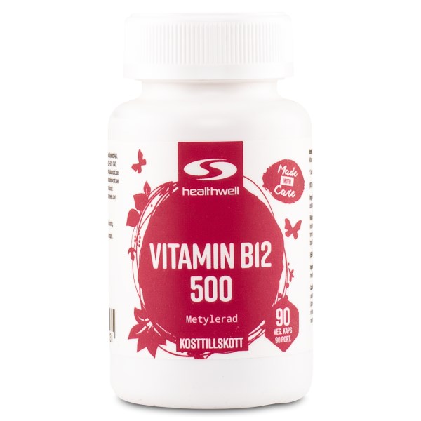 Healthwell Vitamin B12 500 Metylerad, 90 kaps