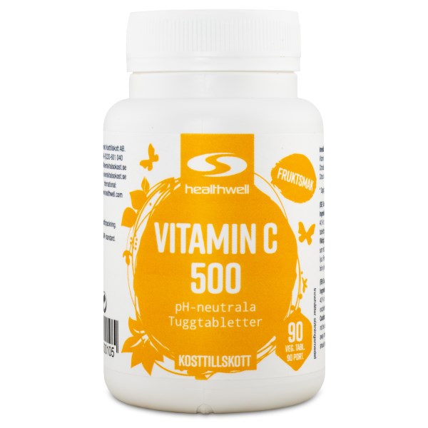 Healthwell Vitamin C 500 Tuggtabletter, 90 tuggtabl
