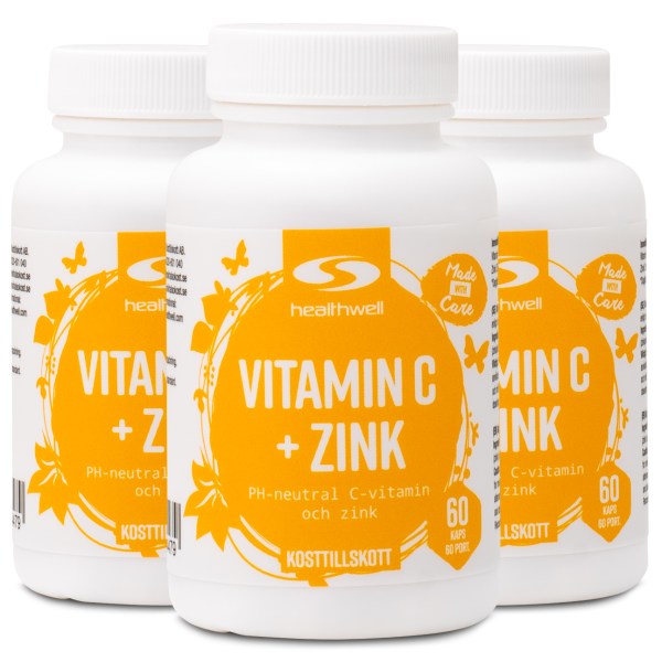 Healthwell Vitamin C + Zink, 180 kaps