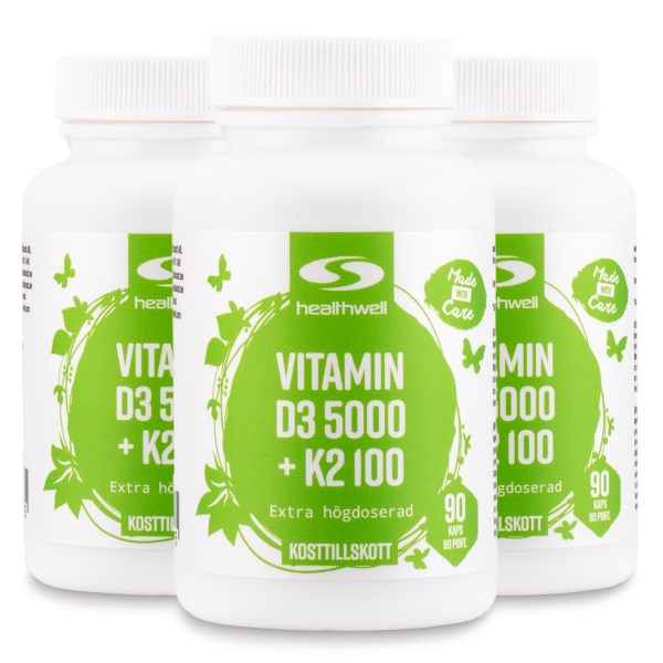 Healthwell Vitamin D3 5000 + K2 100, 270 kaps